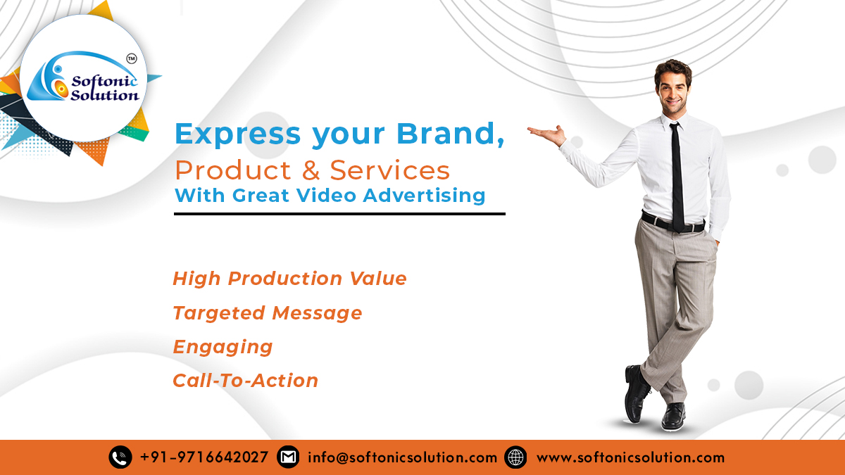 SoftonicSoluti2's tweet photo. Video 🎥advertising is the ultimate way of showcasing🙌promotional and informational #content to your audience👥So, why not get it done for your #businesses
Visit https://t.co/JPquFvjBdV or📞contact our executives to create advertisements for your #company #softonicsolution https://t.co/Ek9dRNhPlQ