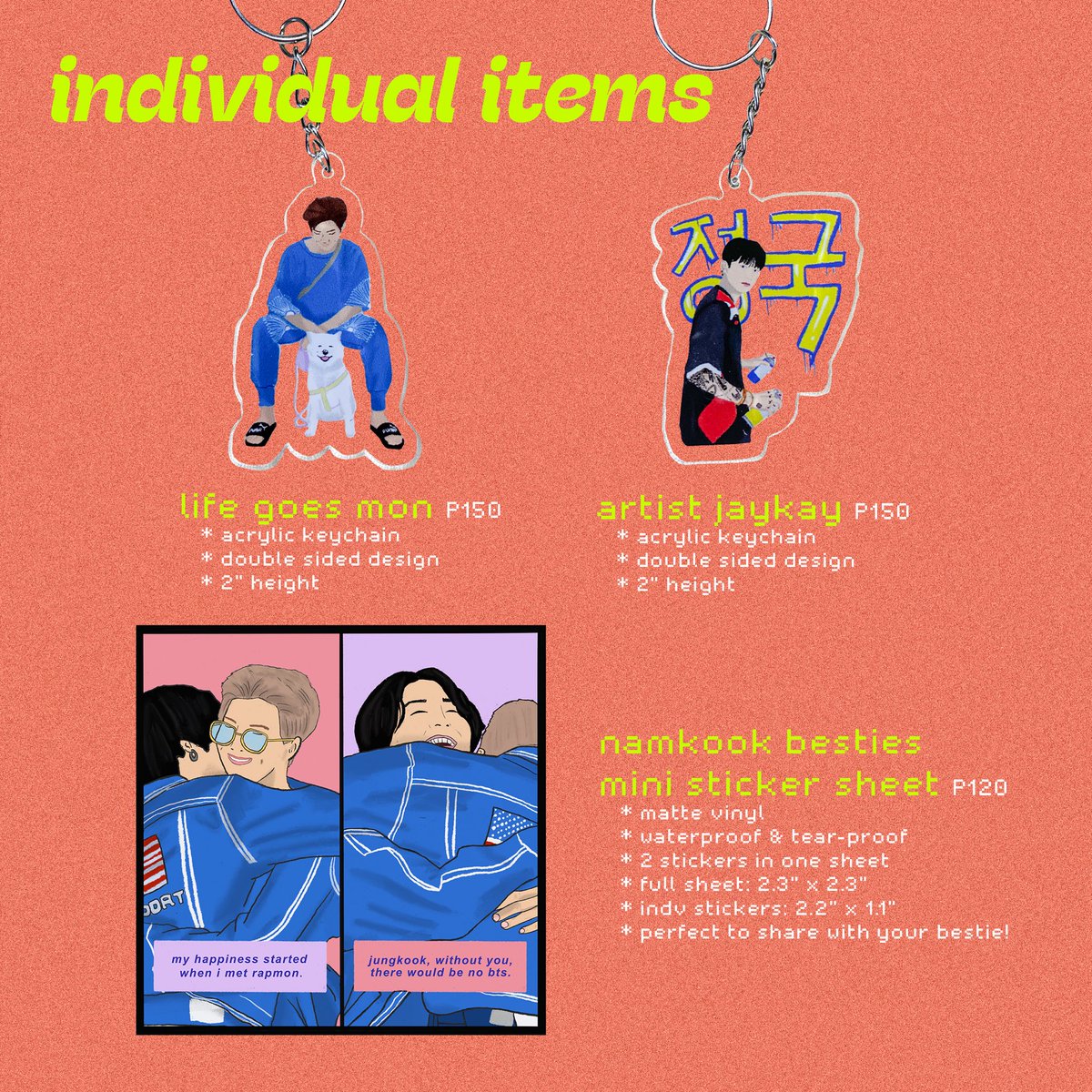 bangstanph_'s tweet photo. ❤️‍🔥 BANGSTAN SHOP UPDATE ❤️‍🔥

NAMKOOK
🌪 Keychains + Mini Sticker Sheet
🌪 Link: https://t.co/nk7fPgQ3O0

RATHER BE DEAD THAN COOL
🌪 JK day event
🌪 a Bangstan x @tinyjjkook collab
🌪 Preorder form: https://t.co/2MJecXix6O

🏷 wts lfs bts ph jungkook namkook   merch kpop bangtan https://t.co/uzmwKAnyzD