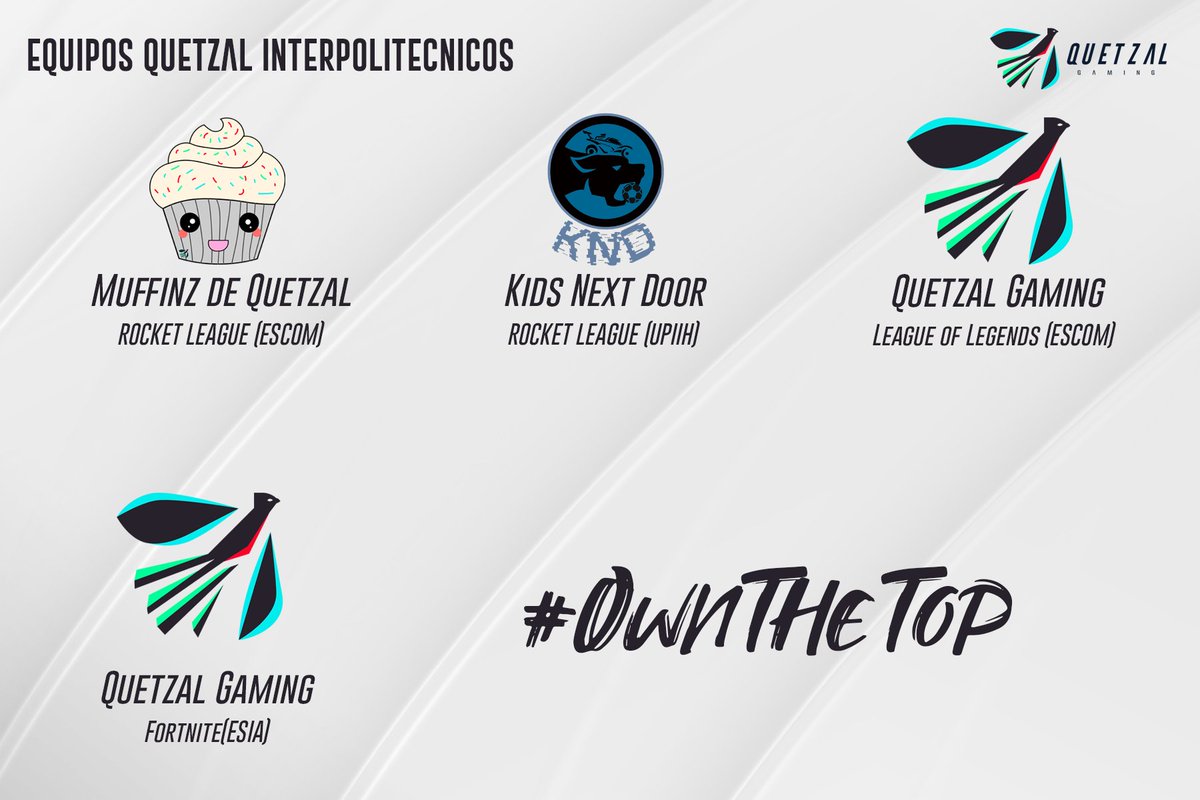Nos da gusto presentar a los equipos que nos estarán representando en estos Interpolitecnicos 2021 organizados por eSports IPN
#OwnTheTop
#QuetzalGaming
