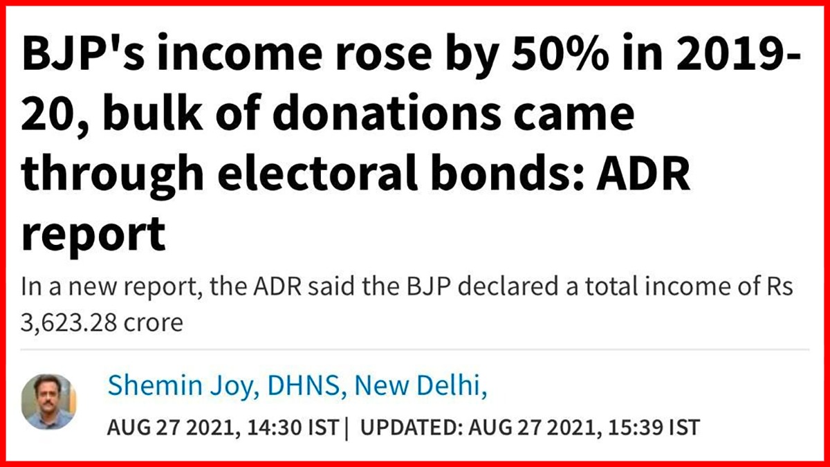 BJP’s income rose by 50%. 
And yours?

BJP की आय 50% बढ़ गयी।
और आपकी?