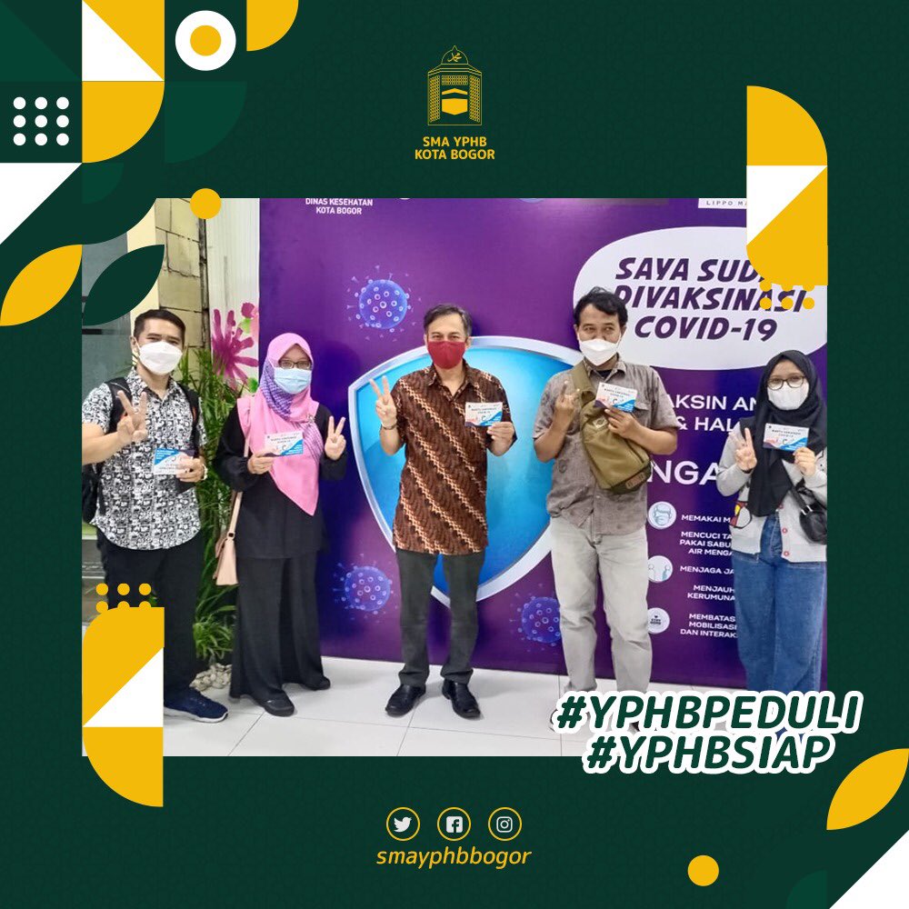 smayphbbogor's tweet photo. Untuk mempersiapkan Pembelajaran Tatap Muka (PTM), seluruh guru, staf, dan civitas akademika SMA Plus YPHB Kota Bogor sudah melaksanakan vaksinasi. Hal ini dilakukan untuk menjaga keamanan dan memperketat protokol kesehatan.
.
#smayphbplus #smayphbbogor #welovebogor #infobogor https://t.co/5BIdwHquEn