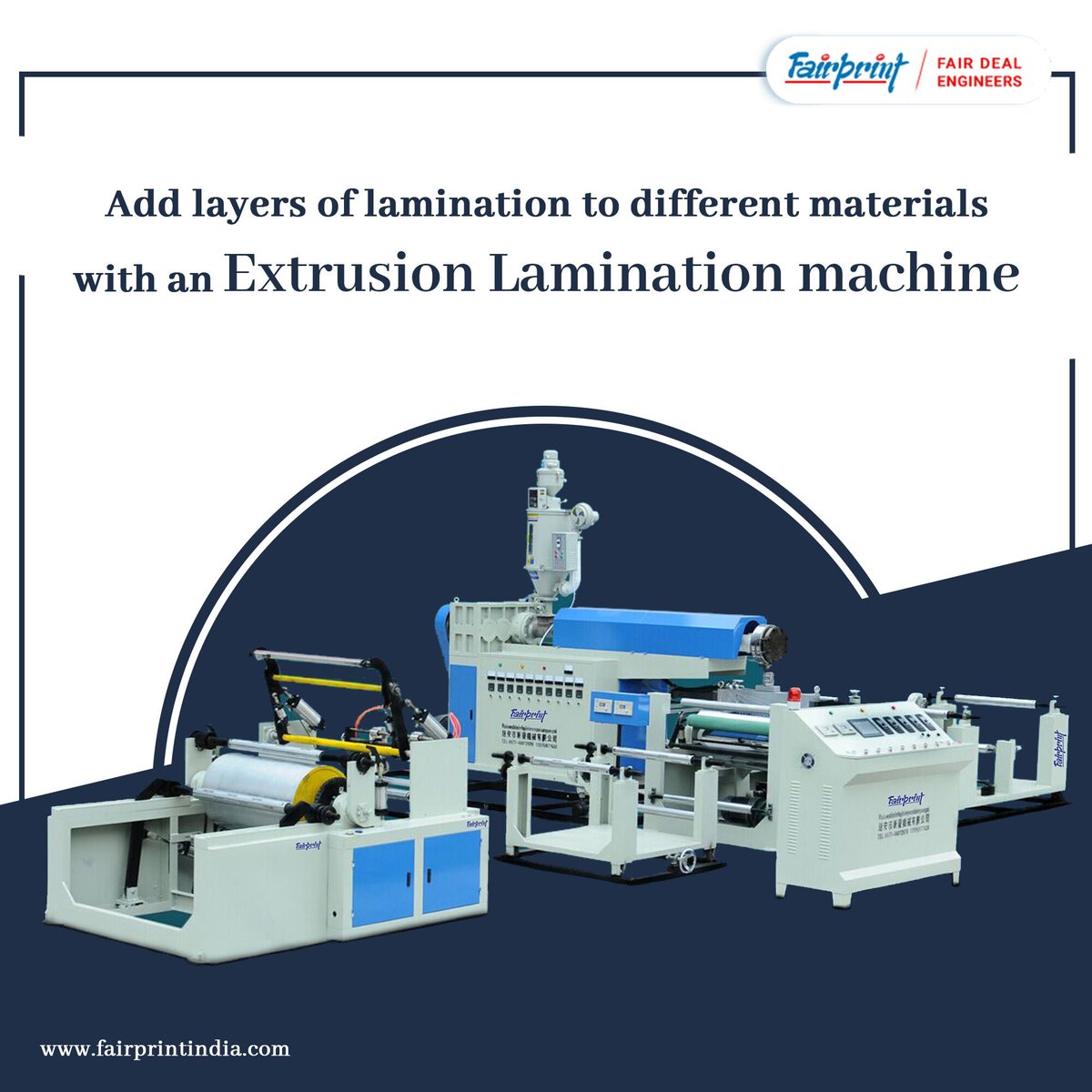 FairPrintIndia's tweet image. The highly efficient Extrusion Lamination Machine adds very slim layers of materials like LDPE, PP, and others to different packaging components, such as paper bags, woven sacks, cotton &amp;amp; jute bags, aluminum foil, etc.

#fairprintindia #fairdealengineers #laminatingmachine #lamin