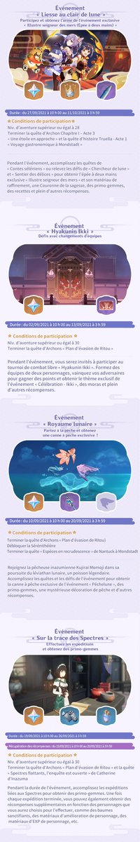 genshinimpactfr's tweet photo. Bonjour, voyageurs ! Êtes-vous prêts pour les nouveaux événements de la version 2.1 ? Cliquez sur l'image ci-dessous pour y jeter un œil https://t.co/UP51Z9tcNT