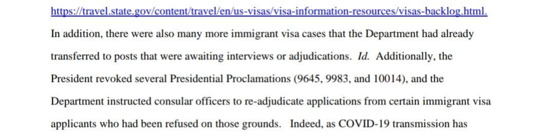 A #DV2020 plaintiff  point out the lunacy of <a href="/TheJusticeDept/">U.S. Department of Justice</a> attorneys arguing they couldn't issue their visas until FY-2023 because they were too busy re-adjudicating those refused under PP9645/9983. Hundreds of #DV2020 selectees were refused under PP9645/9983 too!!