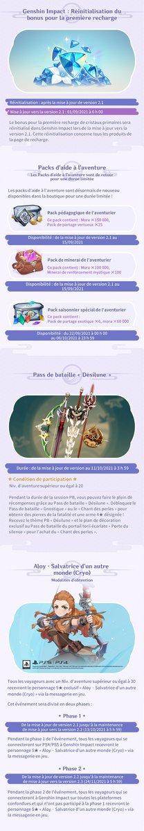 genshinimpactfr's tweet photo. Bonjour, voyageurs ! Êtes-vous prêts pour les nouveaux événements de la version 2.1 ? Cliquez sur l'image ci-dessous pour y jeter un œil https://t.co/UP51Z9tcNT