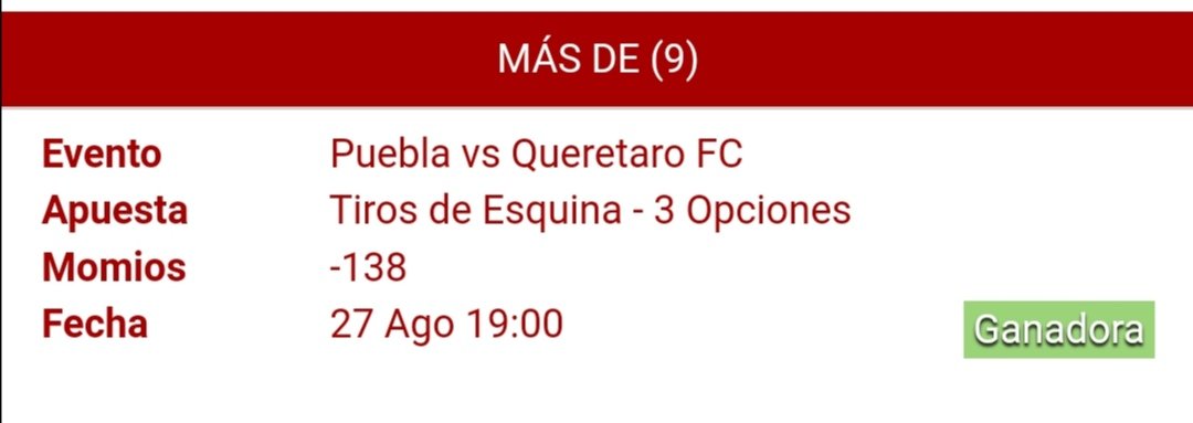 coraggio_p's tweet photo. Se gana el último pick del dia, un poco cardiaco pero ya venia incluido en el estudio, seguimos ganando su confianza apuesta por apuesta, y mañana a seguir sumando

Puebla vs Queretaro FC, Mas de 9 tiros de esquina

#freepicks #picks #Mexico #LigaMX #apuestasdeportivas #angolis https://t.co/EFv60rOov1