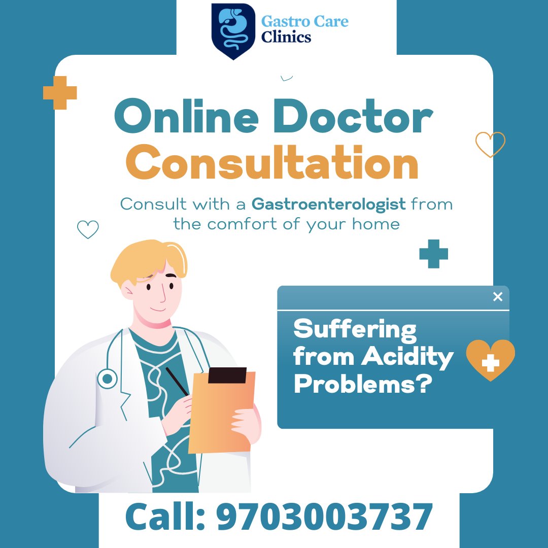 GastroClinics's tweet image. Suffering from Acidity Problems ? 
Consult with a Gastroenterologist from the comfort of your home. 
Call 970300 3737 for Online Doctor Consultation. 
#onlinedoctorconsultation #gastroenterologist #acidityproblems