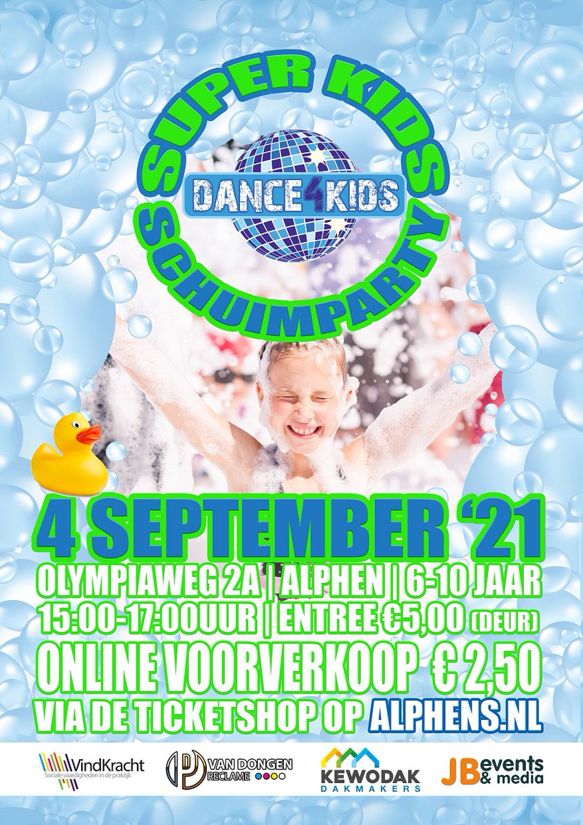 Op zaterdag 4 september trappen we het seizoen af met een gave Schuimparty in de open lucht! 

Tickets nu te koop via 
ticket.alphens.nl/nl/agenda/04-0…