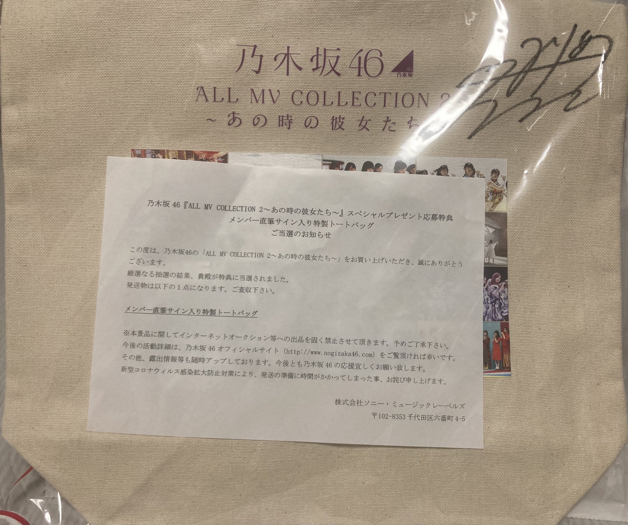 乃木坂46 全メンバー直筆サイン入りトートバッグ 乃木坂46 全メンバー サイン入りトートバッグ