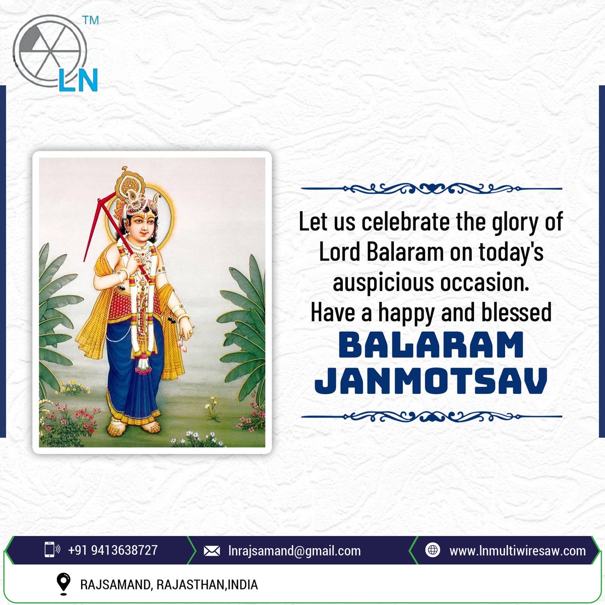 rmahendra's tweet image. Balram Janmotsav,

#lnengineering #lnmultiwiresaw
#lnrajsamand #granite #marble #cutter #mermer #sandstone #stonecuttingmachine #slabs #tiles #monuments #dressungmachine #southindiangranite #indiangranites #multiwire #multiwiresaw #italianmachines