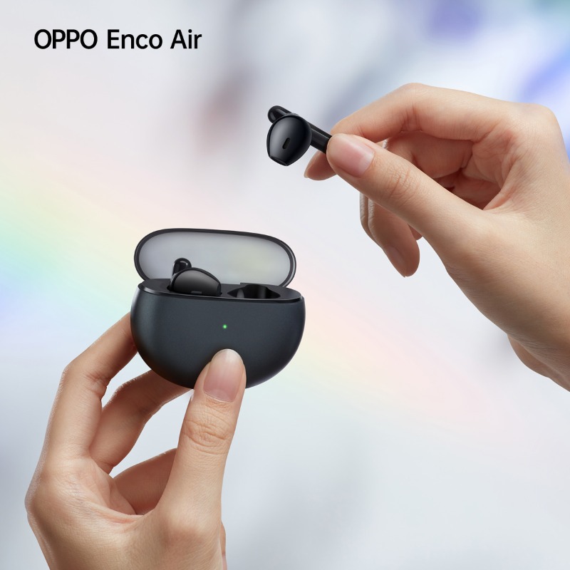 OPPOMalaysia's tweet photo. You can now enjoy your favorite music in an ultimate immersive audio experience.🎶 Thanks to the #OPPOEncoAir which is certified by TUV Rheinland for its high performance and low latency and designed in a sleek Semi-Translucent Design. #SoundYouCanSee