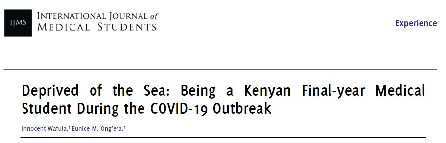 TheIJMS's tweet photo. August 2020, #COVID-19 cases are still rising in #Kenya. Education has been affected, shifting attention towards online studies, albeit with challenges. Clinical medical #education has since been halted.

@Innowafula  @OneUon 
https://t.co/wcpBJayEZz https://t.co/OBgJ6Tdkoc