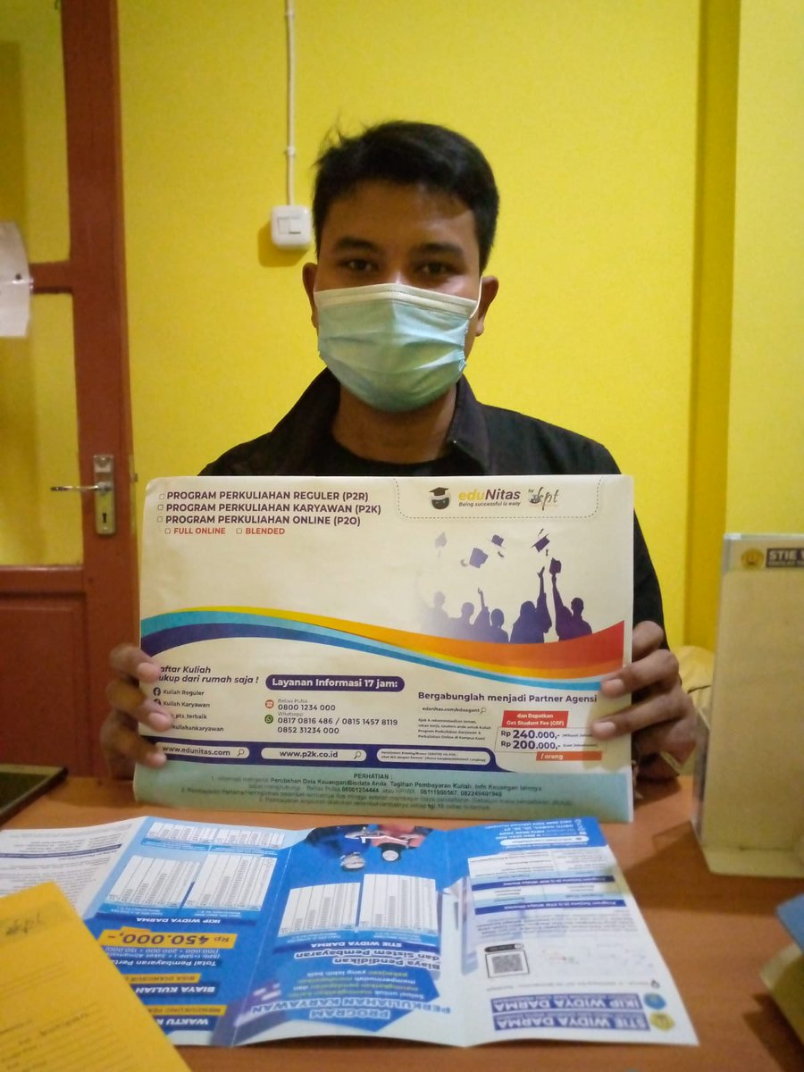 Ayo_Kuliah_'s tweet photo. Yukk daftar sekarang dikampus IKIP-STIE Widya Darma Surabaya.
- Waktu kuliah fleksible
- Biaya kuliah bisa diangsur perbulan
Selama PPKM Darurat sementara pendaftaran cukup dari 🏠 rumah
Informasi pendaftaran : 081358461965 https://t.co/HLsgGG52uT