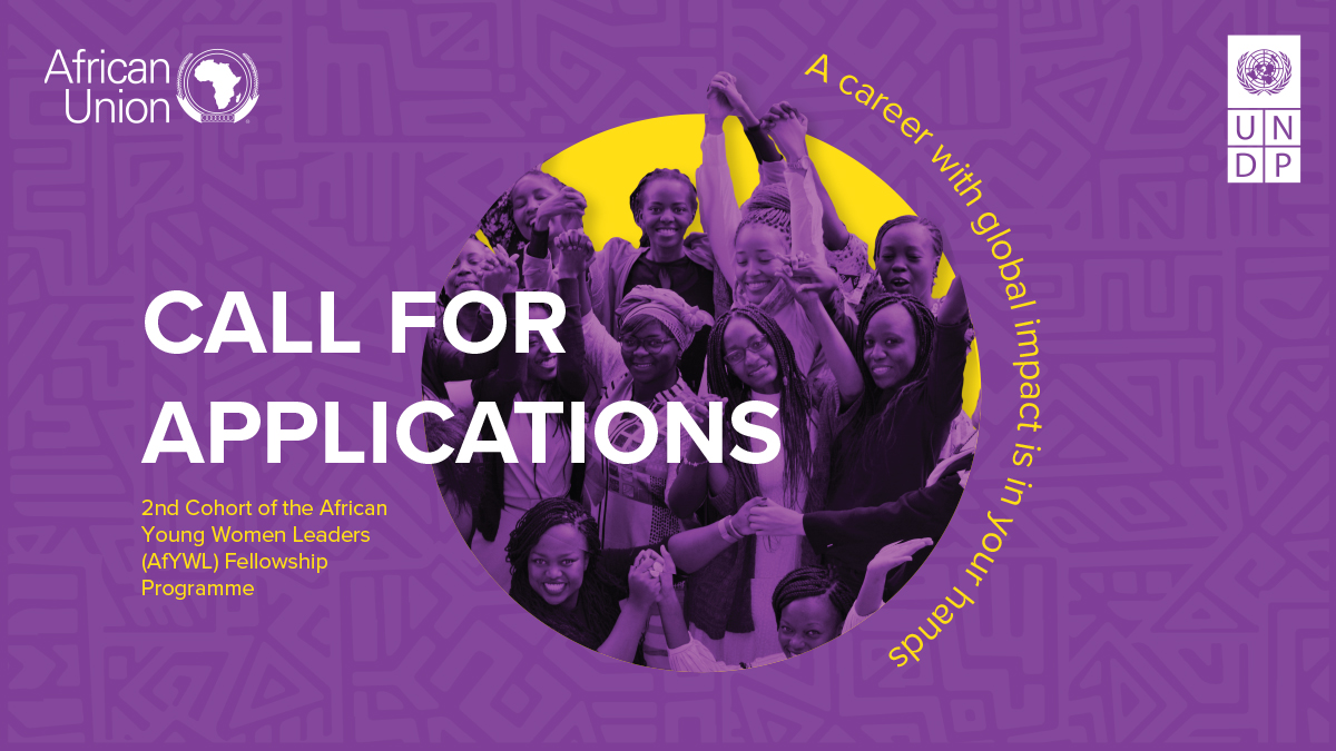 Are you:

✅ A woman below 34?
✅ An African national?
✅ A Master's degree holder?
✅ Ready for a 12-month deployment outside your home country?

Apply now for the #AfYWL Fellowship!
bit.ly/3sKEvpP

#UNDPCareers #1mBy2021