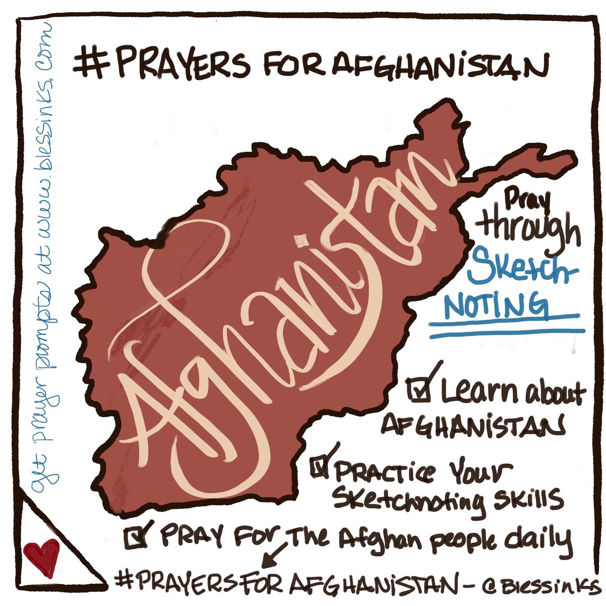 blessinks's tweet image. Join me in praying for Afghanistan. I am going to do a visual prayer card daily for the next bit. Praying for safety, peace, hope. What&apos;s on your heart to pray for? Use #prayersforafghanistan for your posts.  #visualprayers