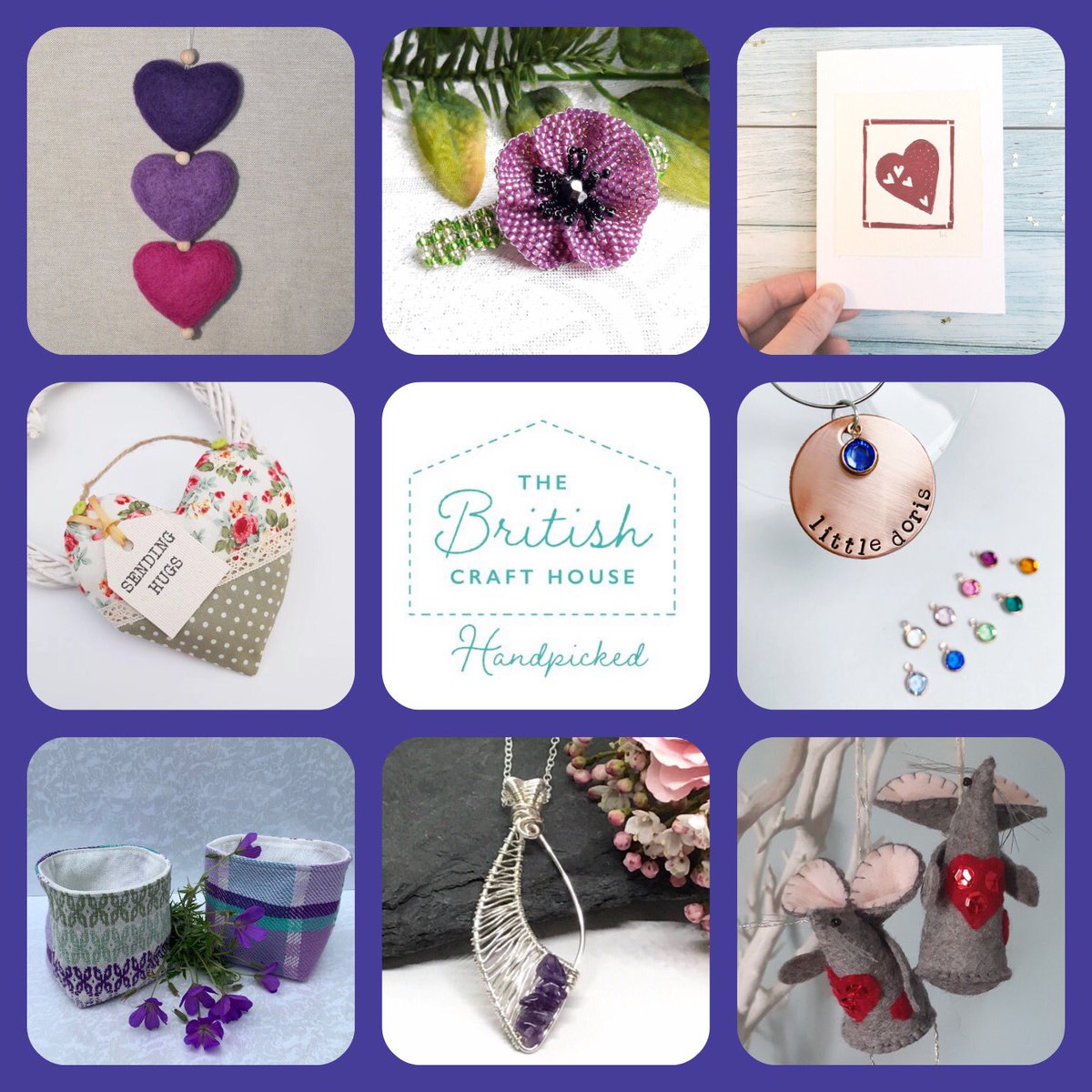 ❤️Lots of fab handmade gift ideas over at the British Craft House. 
We are having a teamwork weekend @britishcrafthouse sharing beautiful handmade items. <a href="/kpscott75/">Felt Sew Crafty</a> <a href="/Cheryls_Jewels/">CherylsJewellery - Cheryl Jenkins</a> <a href="/CookPrintmaker/">EmmaCookPrintmaker</a> <a href="/Adiencrafts/">Di</a> <a href="/BritishCrafting/">BritishCraftHouse</a> <a href="/littledorisuk/">little doris</a> @GodrevyT <a href="/paulineplee/">Jewellery by Pauline</a> <a href="/wjneedlework/">W J Needlework</a>