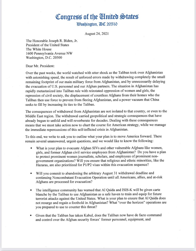palkisu's tweet photo. 69 US lawmakers write to @JoeBiden asking how he plans to ensure that Afghanistan under the Taliban doesn’t acquire nuclear weapons. That’s asking too much from a man who doesn’t even have a proper plan to evacuate people from Afghanistan. @WIONews https://t.co/gqiYuWl69d