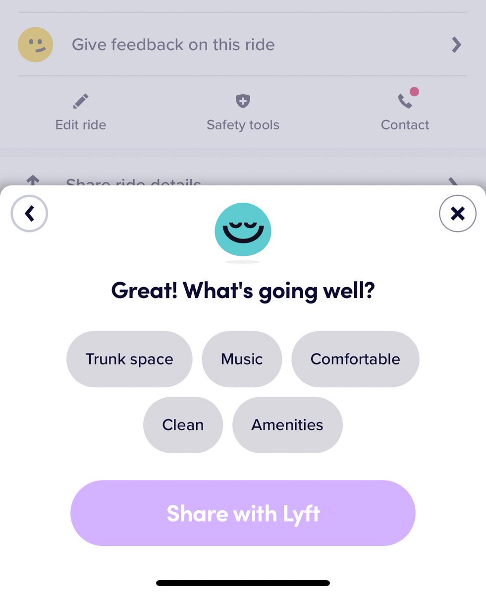 AftonArlene20's tweet photo. Anyone wanna tell me why the very first thing to pop up when rating my @lyft was trunk space??? https://t.co/KZDUyNmeGg