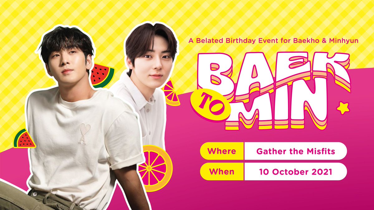 NUtopiaSG's tweet photo. Dear SG LOVES💕
🔊We have good news! Our cuties BaekMin's birthday event will be hosted on 10th Oct (Sunday). See you @gtm_cafe!
#Baek_to_Min #NUEST #뉴이스트 #백호 #민현 #BAEKHO #MINHYUN https://t.co/GdF3i7ytWR