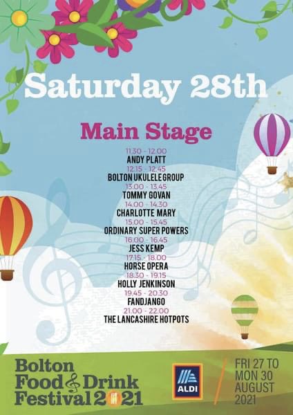 It’s gig day!! 🎸🎤 And would you look at that weather!! 😎☀️ <a href="/BoltonFoodFest/">BoltonFoodFest</a>, I’m coming for ya!! Main stage, 4pm, see you down the front 🔥 #boltonfoodanddrinkfestival #BankHoliday