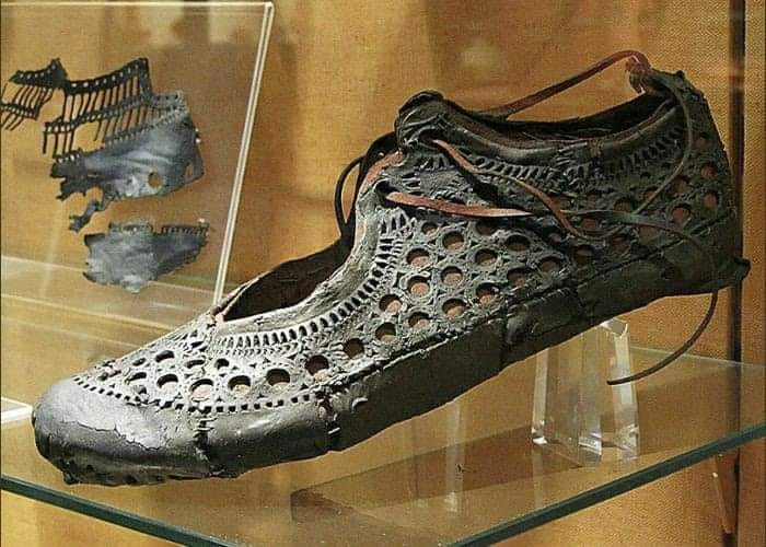 A remarkable 2000 year old ladies shoe found in a well amongst the ruins of a Roman Fort archaeological dig in  Germany