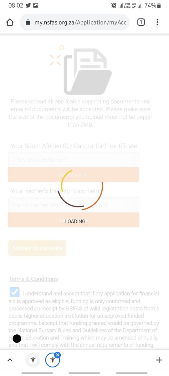 Lungelo71521275's tweet photo. @myNSFAS @YouTube If doesn't want to accept documents what to do https://t.co/moO9X9brUR