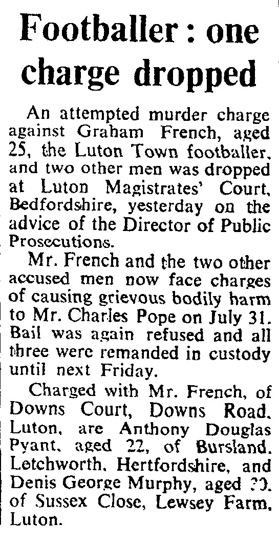 Fan89Footy's tweet photo. Saturday 29th August 1970:

Football News:

- Clubs warned to control hooligan fans
- Luton Town player cleared of attempted murder
- Review of today's action
- Today's fixtures. https://t.co/83vvnSS8kH