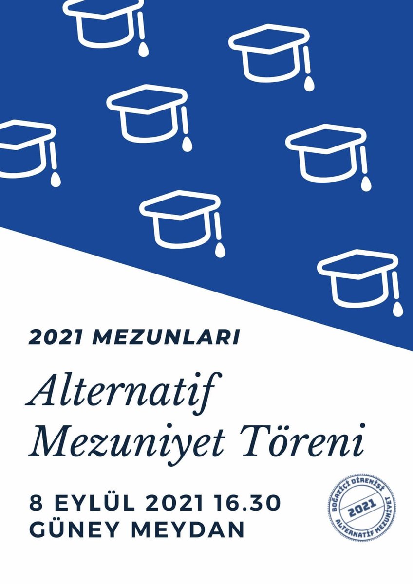 Mezunlara çağrıdır! Hayaller güneyde mezuniyet, hayatlar zoom’da mezuniyet demeyin. Alternatif mezuniyete koşun koşun gelin. 

8 Eylül'de Güney Meydan'da alternatif mezuniyet töreninde buluşup ailelerimizle kep atıyoruz ve direniş diplomalarımızı hocalarımızın elinden alıyoruz! +