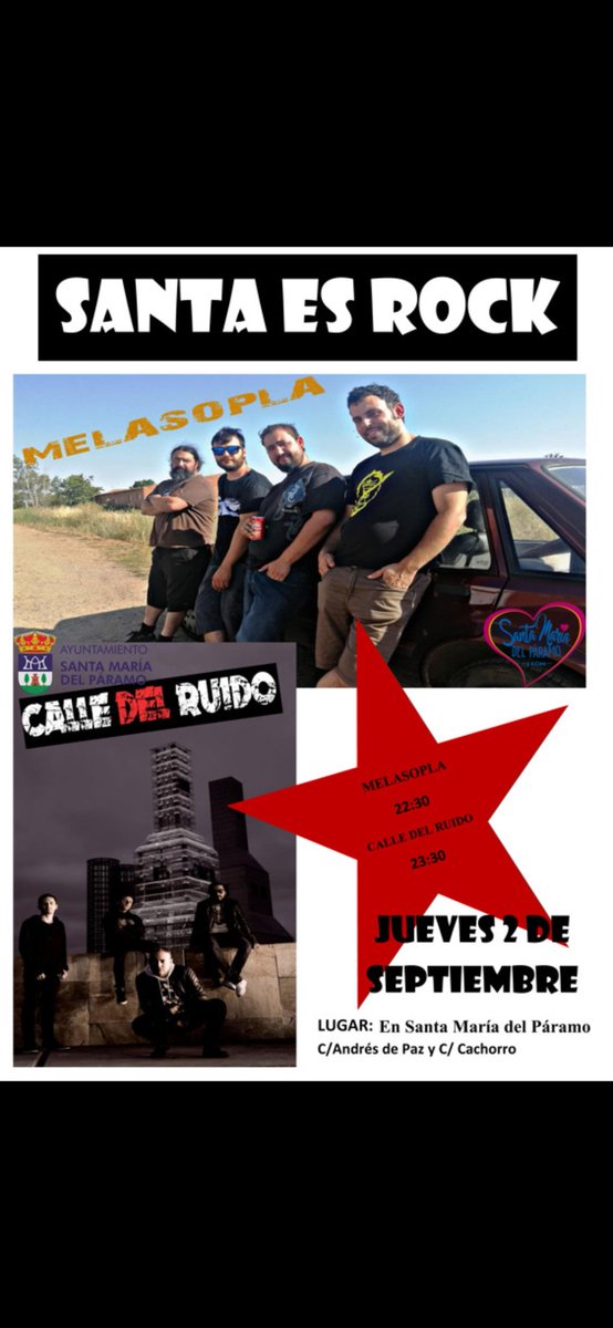 MelaSoplaPunk's tweet photo. El dia 2 de septiembre nos vemos en Santa Maria del Páramo junto a @calledelruido https://t.co/sl6MJLzDMf