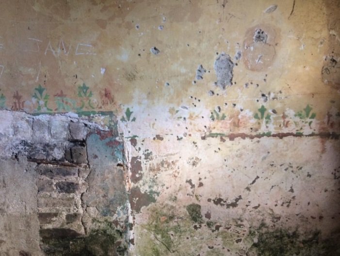 Workhouse interior dark greens and reds were popular Victorian colours this can be seen in the picture delow . Interior wall at Portumna Workhouse. #Workhouse #portumna #galway #ireland #history