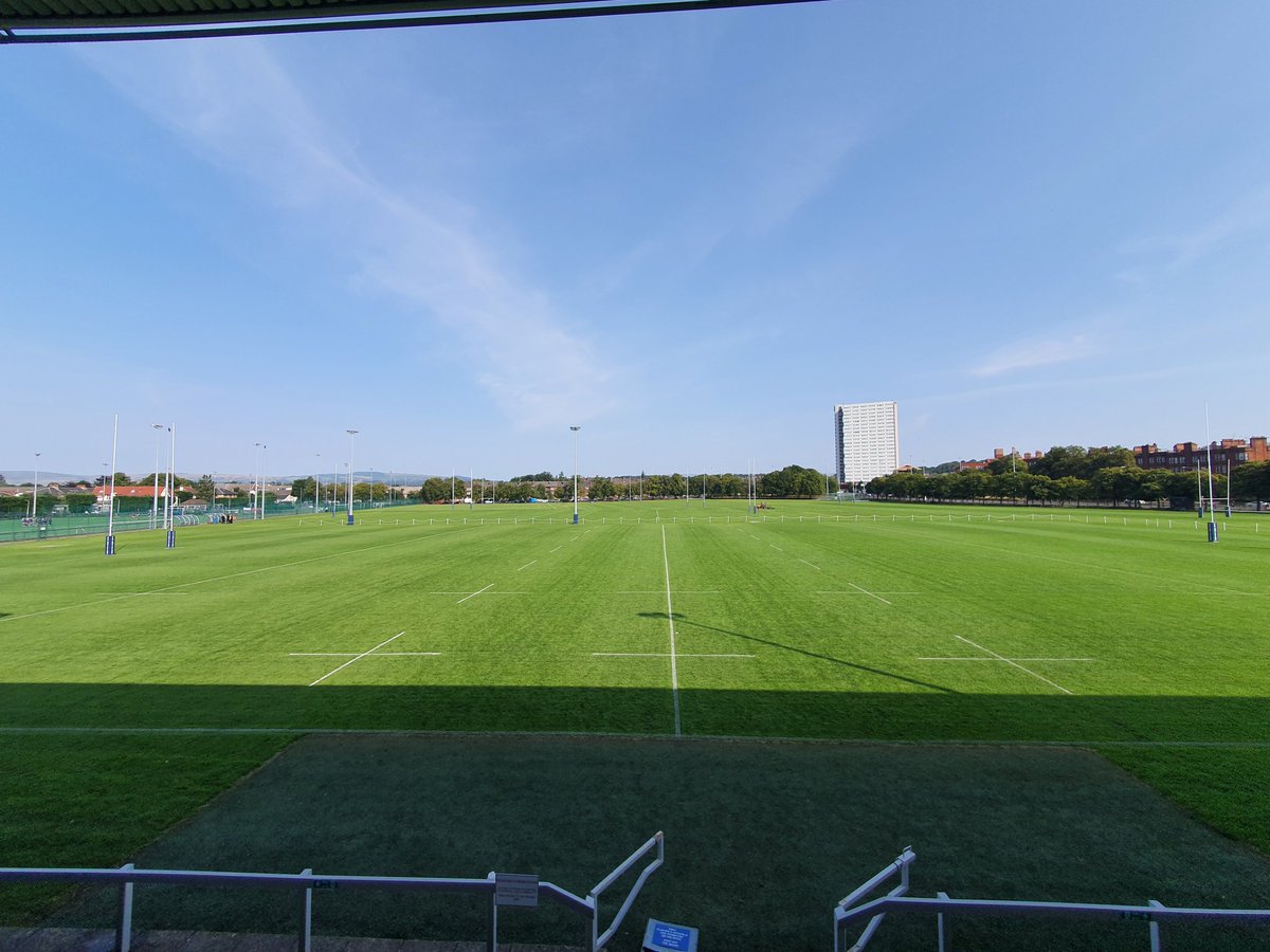 Not a bad view for a Saturday morning.  Ready for the first rugby and hockey matches of the season. #Rugby #Sunshine #sport