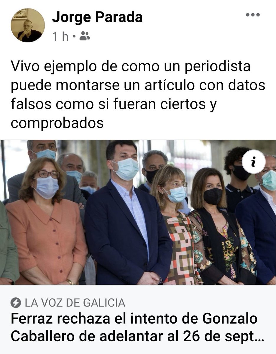 El Presidente de la Comisión de Ética del <a href="/PSOE/">PSOE</a> gallego, @MJorgeParada ataca públicamente a los periodistas de <a href="/lavozdegalicia/">La Voz de Galicia</a> 

<a href="/mariluzferreiro/">Mariluz Ferreiro</a> <a href="/tomasgmoran/">Tomás García Morán</a> <a href="/FranciscoBalado/">Fran Balado</a> <a href="/vozvigo/">La Voz de Vigo</a> <a href="/vozourense/">La Voz de Ourense</a> <a href="/vozlugo/">La Voz de Lugo</a>  <a href="/juliotq/">Julio Torrado Quintela</a> <a href="/vozpontevedra/">La Voz de Pontevedra</a> <a href="/VigoAlberto/">Alberto Monedero</a> <a href="/basteiro/">Daniel Basteiro</a> <a href="/AnguitaOmar/">Omar Anguita Pérez</a>