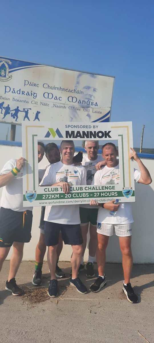 DerrylinGFC's tweet photo. Legs 1 - 6 complete 👏🏻👏🏻🥵🥵 Still time to donate https://t.co/En8BC7nXQX #clubtoclub #fermanaghgaa https://t.co/U6cEKUpaZc