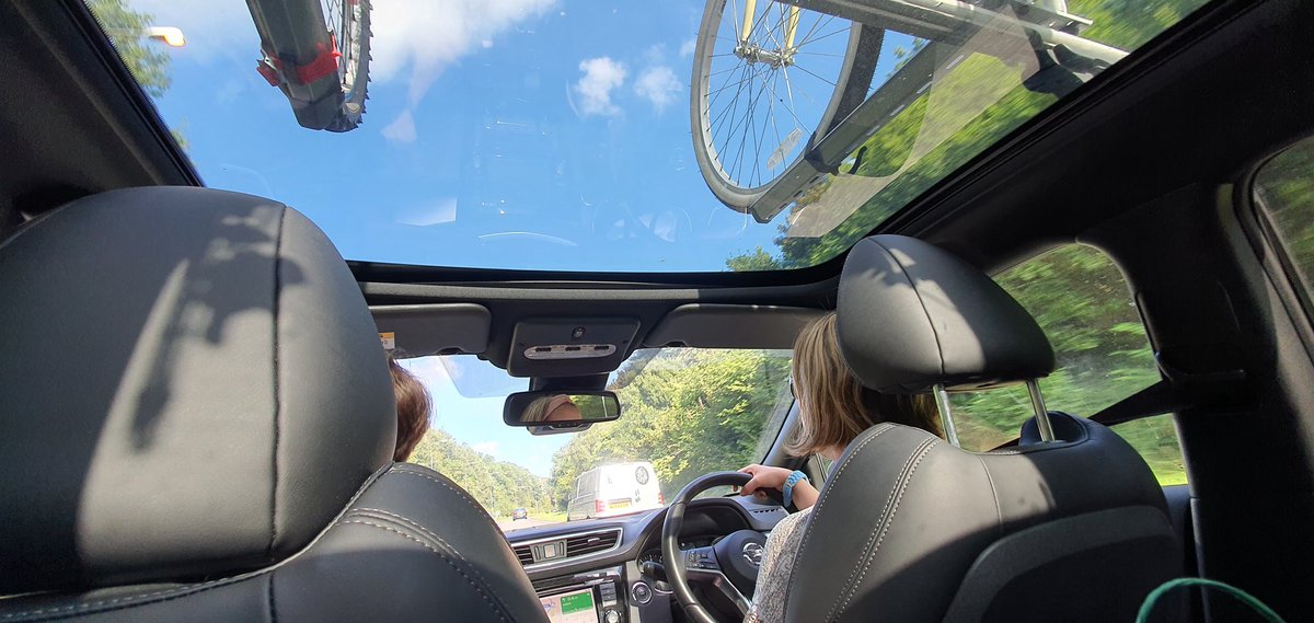 Frederika_R's tweet photo. Not my usual view of my car, as Hannah is driving and she and Charlie have relegated mamma and dad to the back, so they can pretend they're on a road trip without us ๐คฃ๐คฃ๐คฃ
#holiday #daughterdriving #familyholiday https://t.co/rCQmgIWeCD