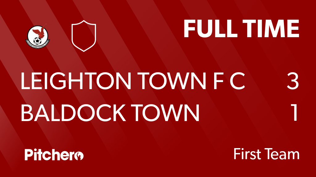 LeightonTownFC's tweet photo. FULL TIME: Leighton Town F C 3 - 1 Baldock Town
#LEIBAL #Pitchero
https://t.co/AHJYTNB1T5 https://t.co/5qVacaymHk