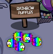 vpenguindev's tweet photo. As a part of VTP's last day, we've released the rainbow puffle item. Rainbow Puffles are special as they live in your inventory. Grab one before the final hour @ 3PM Central. https://t.co/wqF44B8UT1