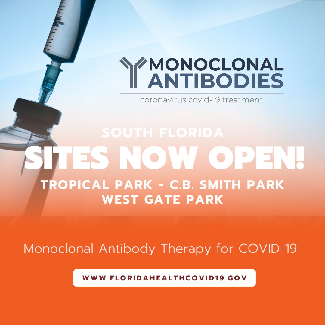 SignatureTea's tweet image. Monoclonal Antibody (Regeneron) Sites Now Open in South Florida. #covid-19 #regeneron #monoclonal #antibody @FLDepartmentofHealth @HealthyFla conta.cc/2Wigsml
