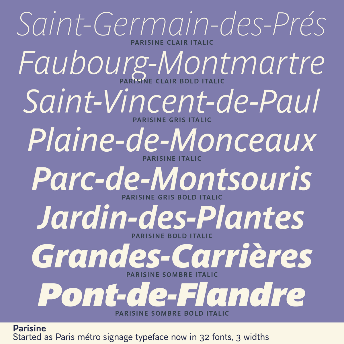 typofonderie's tweet image. 👋Parisine was born as a signage typeface used in the Paris métro and buses (RATP). The f is designed “large” to improve its visibility in words, but shorter in front of the i and l to avoid a ligature that would look strange to users at this size.
typofonderie.com/fonts/parisine…