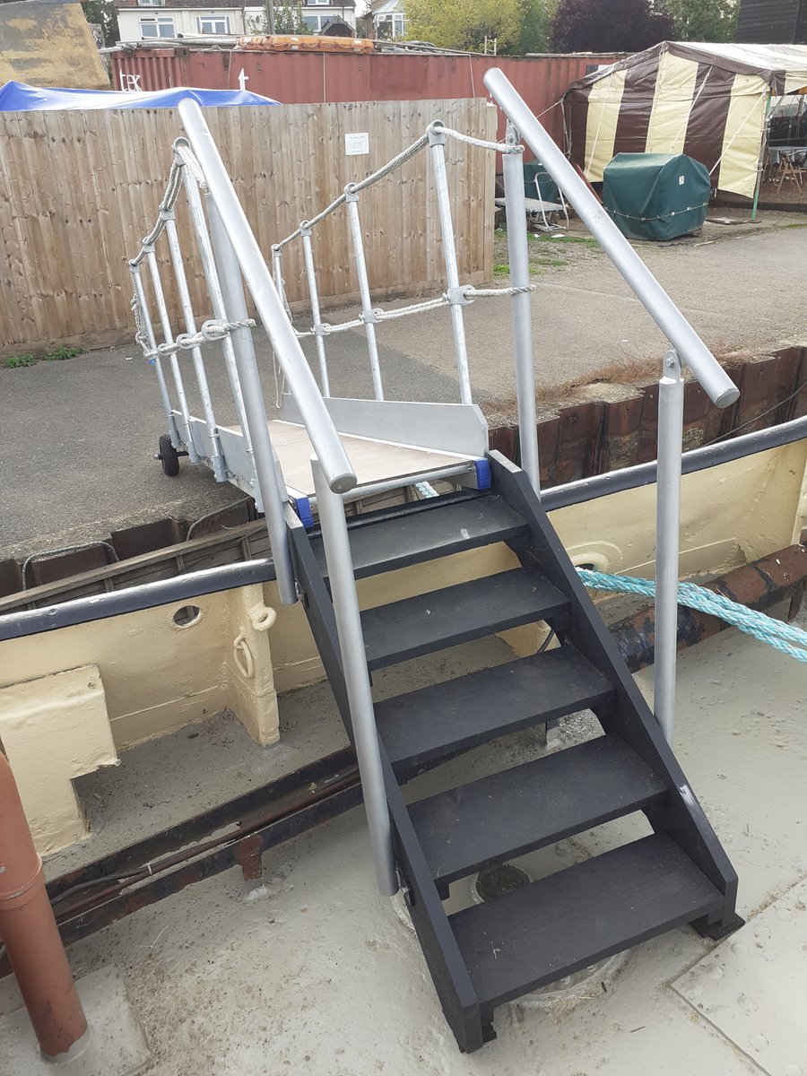 The finished gangway! Try it out at our open day, tomorrow, Sunday 29th August 11.00 - 4.30.