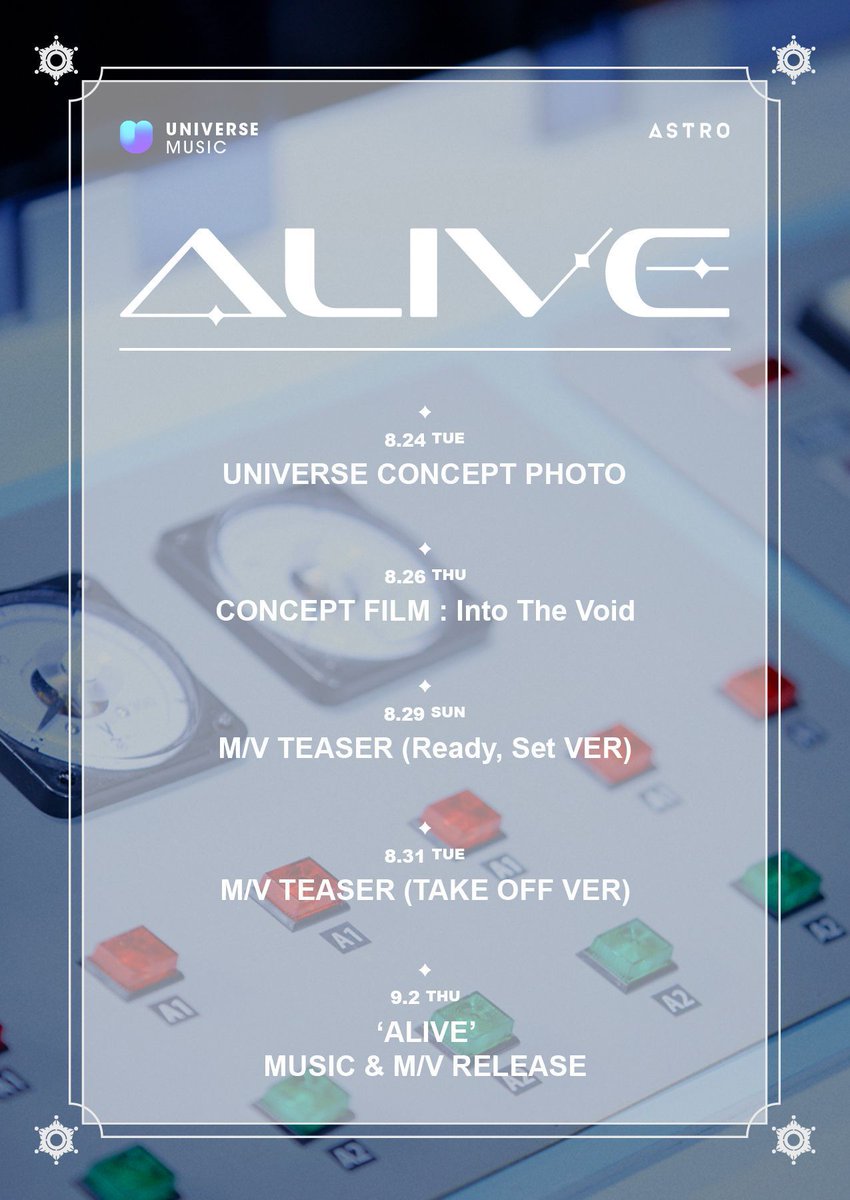 EUNWOOCHAE's tweet photo. I believe it was enough of hushful days since After Midnight promotion put into halt. Get yourself all set, Roha. We have been chosen as the next act for on going series of Universe music. ALIVE will be exclusively released through Universe app. All the details are written below. https://t.co/M4M7RJmOme