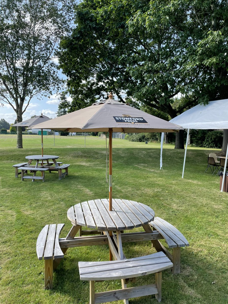 All set up ready for 2pm 😊 Weather is fantastic, so come along for a great day out. We have 20 real ales, ciders, gin &amp; prosecco bar, live music and bbq. Feel free to bring along a chair or picnic blanket. Plenty of space for social distancing. 😀☀️🍺🍻🍾