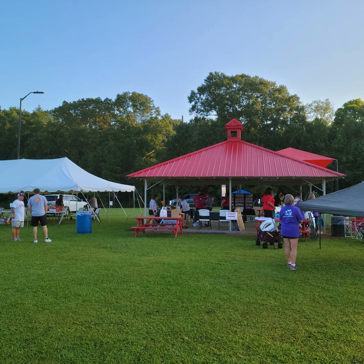 Walk Like MADD..setting up...8.30am ceremonies begin....9am walk starts...Moseley Park