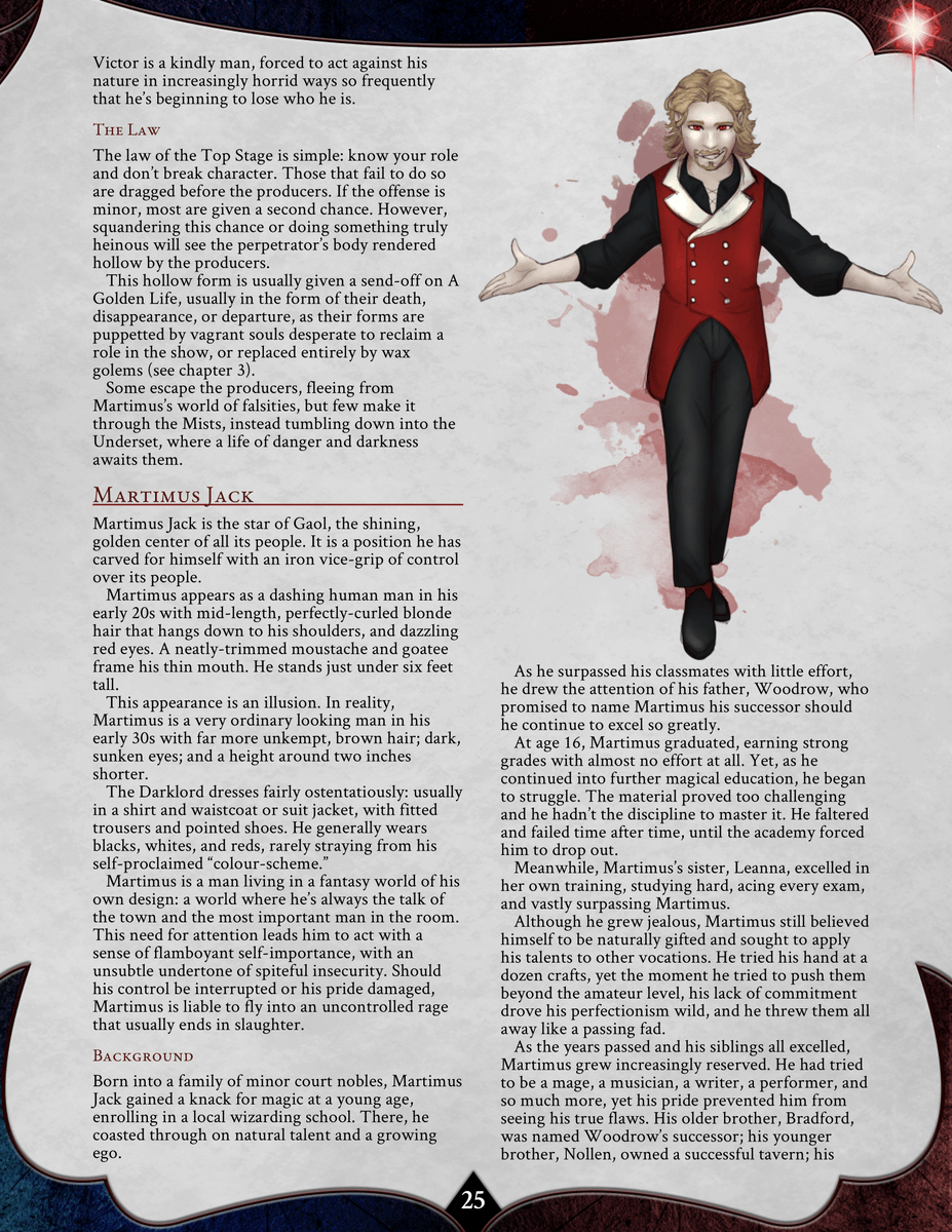 diceaveragejack's tweet image. I released Van Richten's Pocketbook to Ravenloft a month ago now. Still super proud of this book and the work myself, @czeuch1, @ArtificialJ, and @HitD7 put into it.

It's got five new Domains of Dread, a new lineage, and two subclasses in it. Really happy with how it turned out!