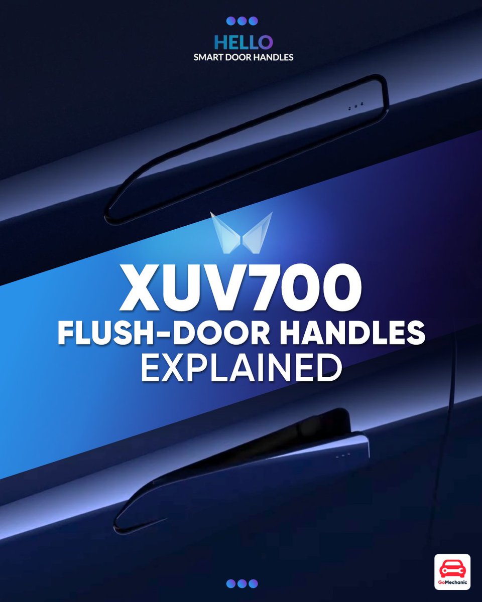 GoMechanic_Blog's tweet photo. Check out this article to know more about the flush door handles that we see on the newly launched Mahindra XUV700! Read more on #TheGoMechanicBlog.
https://t.co/HQc12k6Ap5
#mahindraxuv700 #xuv700 #xuv #mahindra #Featured #Mustread https://t.co/h5S2WZxzAy