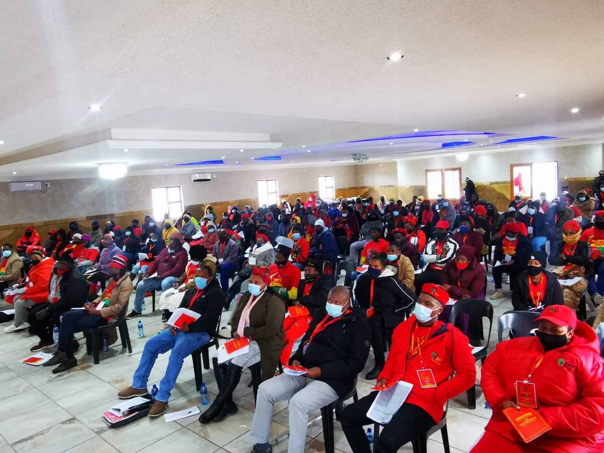 FloydShivambu's tweet photo. We addressed  the @EFFSouthAfrica Alfred Nzo Regional People’s Assembly in Mt Ayliff and will address OR TAMBO RPA in Mthatha, then CHRIS HANI RPA in Komani! It’s #FightersAttack towards elections victory! No surrender! No surrender retreat! https://t.co/xpoEQg92k8