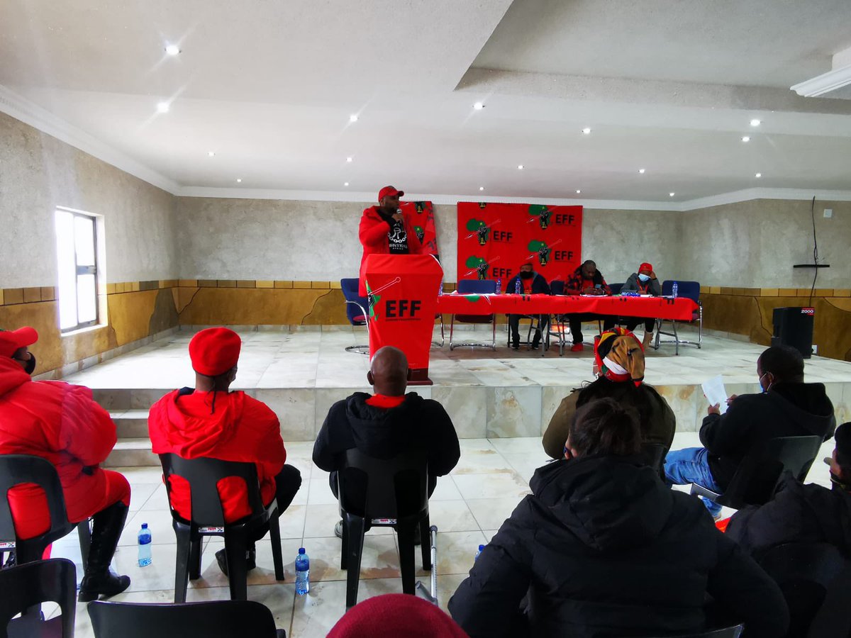 FloydShivambu's tweet photo. We addressed  the @EFFSouthAfrica Alfred Nzo Regional People’s Assembly in Mt Ayliff and will address OR TAMBO RPA in Mthatha, then CHRIS HANI RPA in Komani! It’s #FightersAttack towards elections victory! No surrender! No surrender retreat! https://t.co/xpoEQg92k8