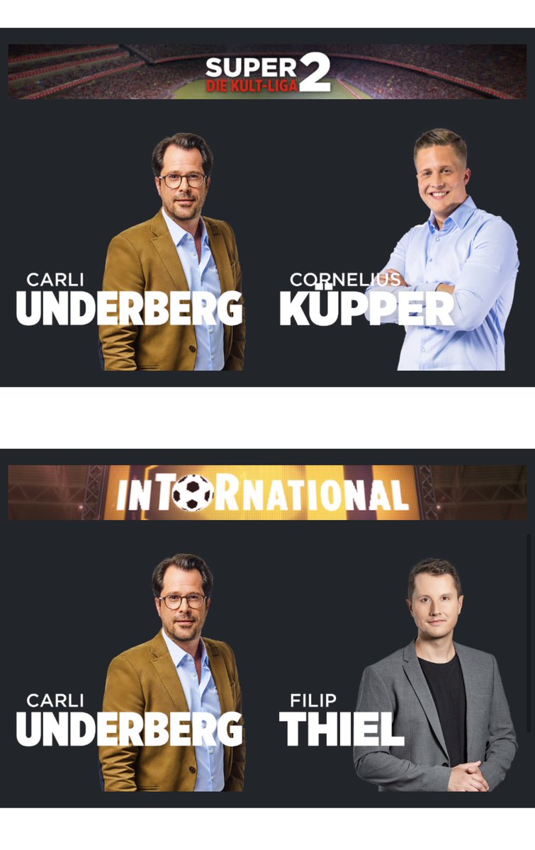 Sonntag ist wieder Anpfiff für <a href="/BILD_Sport/">BILD Sport</a>! LIVE bei <a href="/BILD/">BILD</a> im 📺!!! Mit meinem Kollegen <a href="/Infanthiel/">Filip Thiel</a> läuft ab 11 Uhr „inTORnational“ und direkt im Anschluss um 12 Uhr begrüße ich Cornelius #Küpper zu „Super 2 - Die Kultliga“. Alle Infos unter: bild.tv