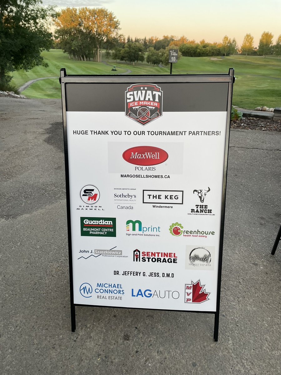 SWAT_PRESIDENT's tweet image. We couldn’t have done this without our amazing partners!!!

Sincere THANKS from @SWATHockey for supporting our 1st ANNUAL #SWATIceMaker Golf Tournament @ranchgolfcourse.