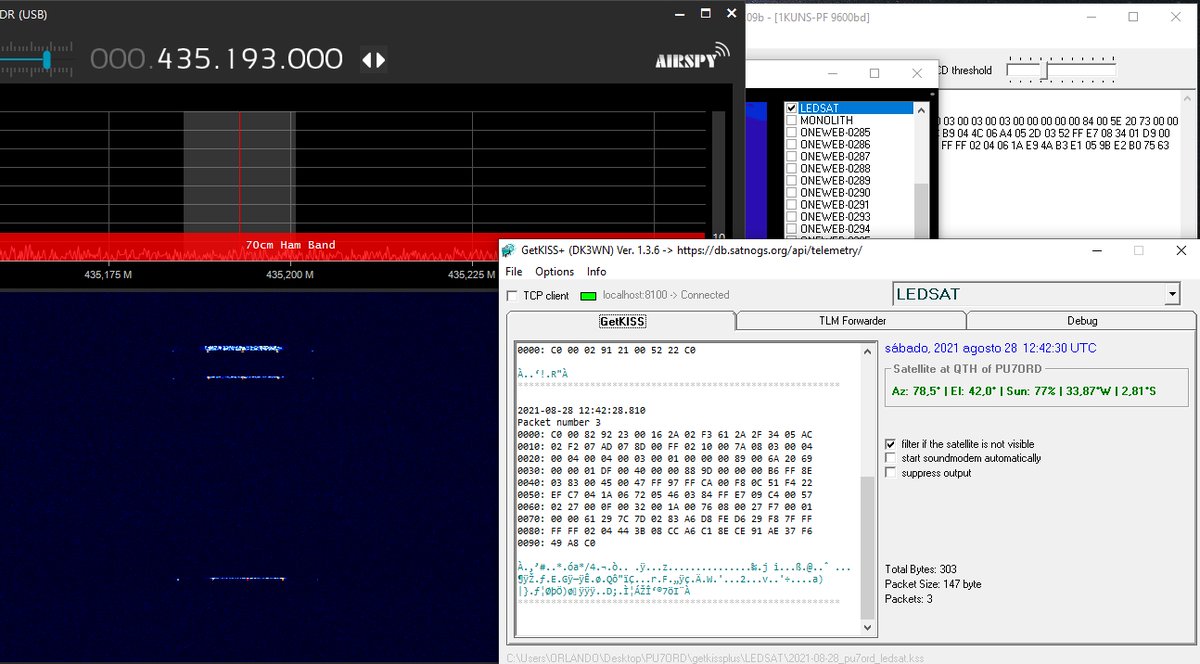 LEDSAT over north east of Brazil at 12:42utc
<a href="/S5Lab/">S5Lab</a> <a href="/LEDSAT_Team/">LEDSAT Team</a> 
Any software to decode?