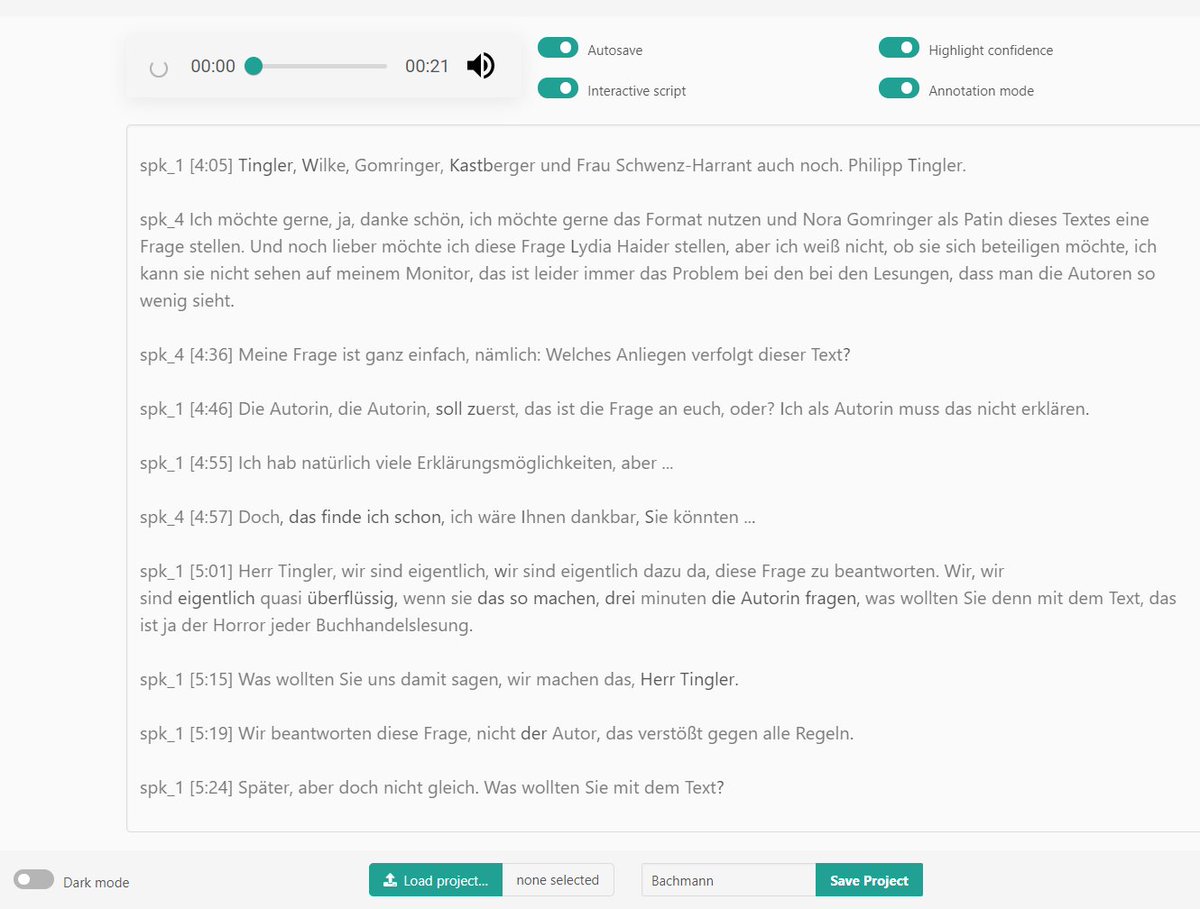 Semi-automatische Transkription einer heftigen #tddl-Diskussion (2020) als Vorbereitung auf die #netzlw21 #netzlw Tagung #diarisation